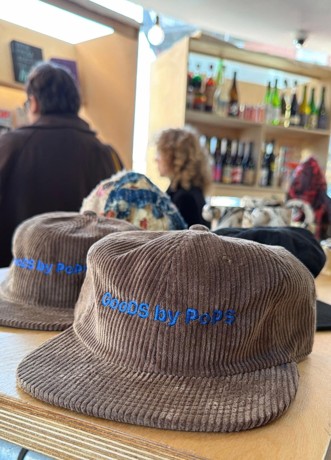 Embroidered typo corduroy cap