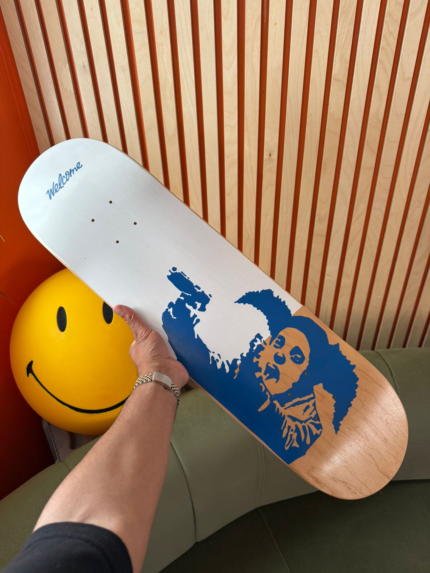 Welcome clown skate deck