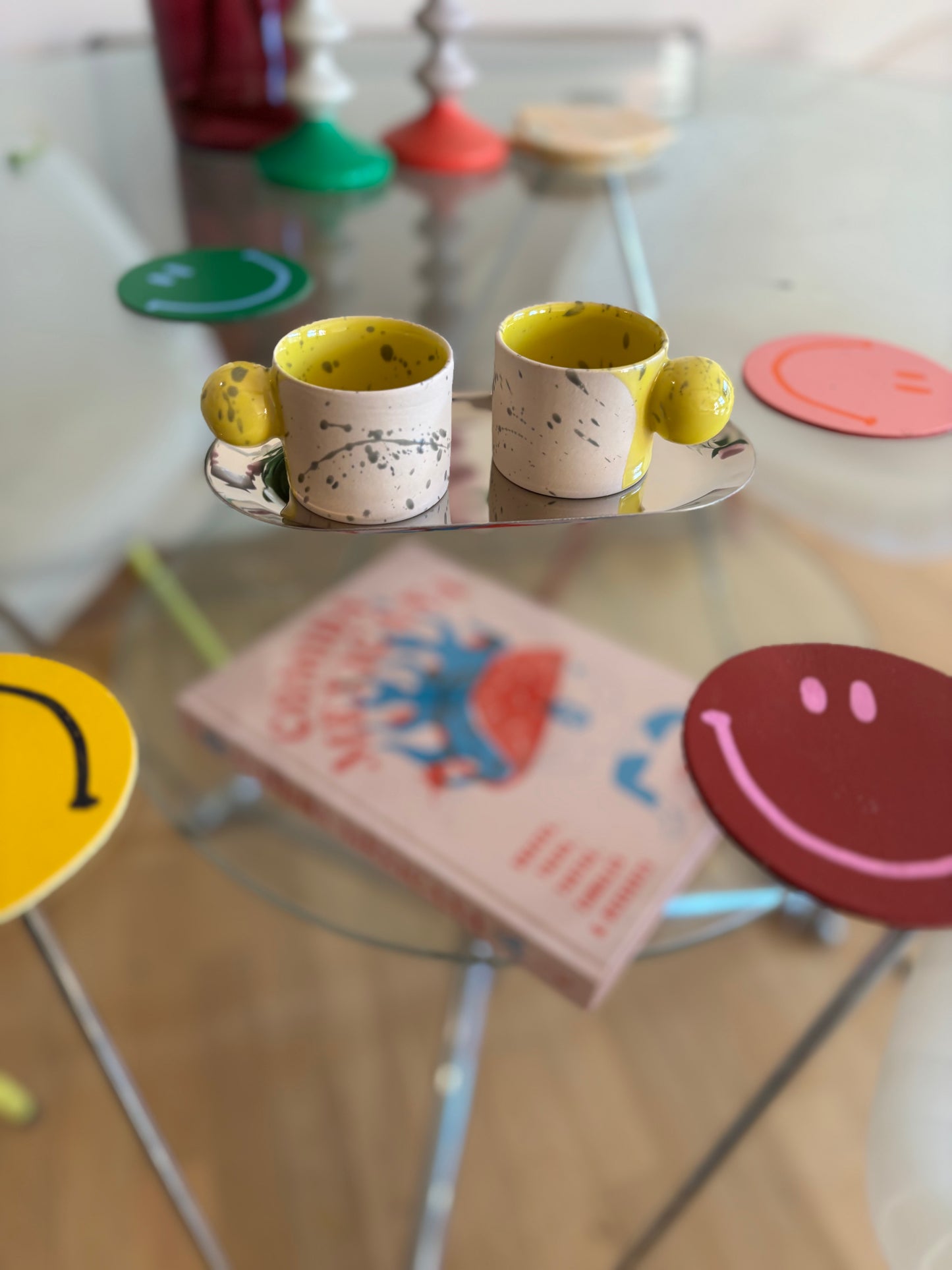Doppiocotto handmade espresso cups with tray